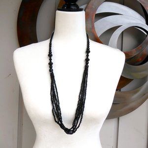 Black Multi-strand Shell like Necklace